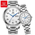 Top marque de luxe OLEVS Couple montre hommes femmes automatique Quartz jour/Date chronographe montre-bracelet décontractée OEM LOGO horloge